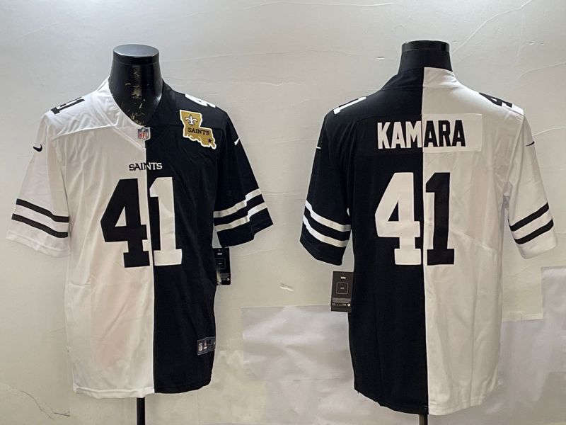 Men New Orleans Saints #41 Kamara White Black Fashion 2025 Nike Limited NFL Jersey style 2->new orleans saints->NFL Jersey